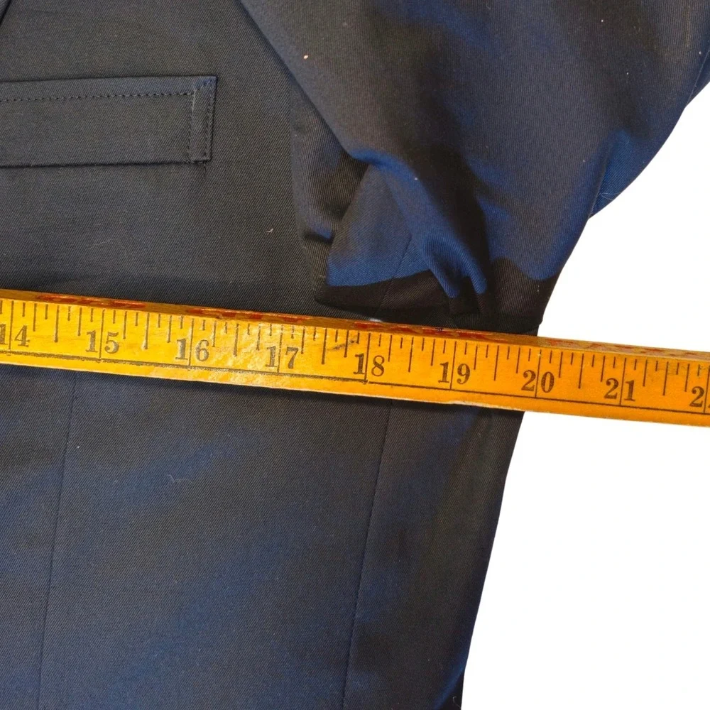 Tommy Hilfiger 38L Navy Blue Modern Fit Suit Jacket Blazer  Crisp Cotton Twill